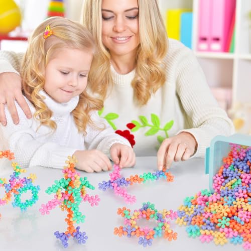 NiToy 600PCS Interlocking Snowflake Building Block Toy (Macaron Colors) von NiToy