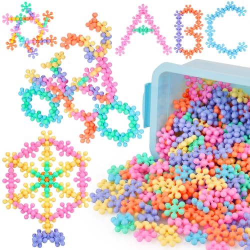NiToy Schneeflocken-Verbindungsbausteine 300 Stück für Kinder ab 3 Jahren, mehrfarbige Kunststoff-Bausteine für frühes Lernen und Kreativität, STEM-Spielzeug mit Tragetasche NiToy Schneeflocken-Verbindungsbausteine 300 Stück für Kinder ab 3 Jahren, mehrfarbige Kunststoff-Bausteine für frühes Lernen und Kreativität, STEM-Spielzeug mit Tragetasche von NiToy
