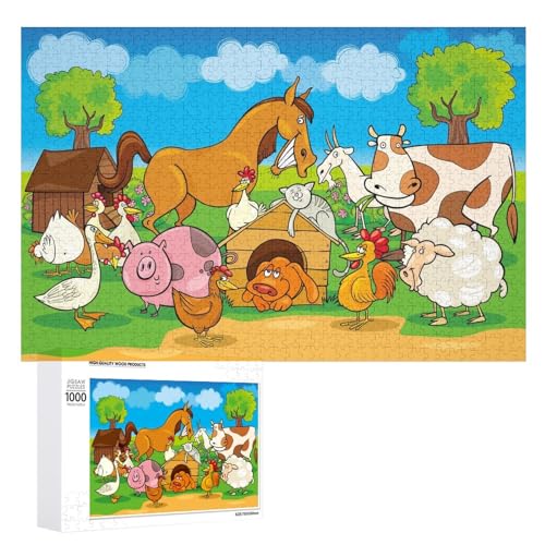 Puzzles für Erwachsene, 1000 Teile, Cartoon-Bauernhoftiere, Puzzle, Spaß, Familie, herausforderndes Puzzle-Spiel Puzzles für Erwachsene, 1000 Teile, Cartoon-Bauernhoftiere, Puzzle, Spaß, Familie, herausforderndes Puzzle-Spiel von Niapessel