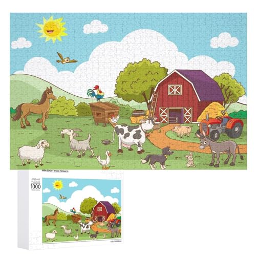 Puzzles für Erwachsene, 1000 Teile, Cartoon-Bauernhoftiere, Puzzle, Spaß, Familie, herausforderndes Puzzle-Spiel Puzzles für Erwachsene, 1000 Teile, Cartoon-Bauernhoftiere, Puzzle, Spaß, Familie, herausforderndes Puzzle-Spiel von Niapessel
