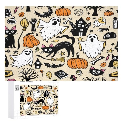 Puzzles für Erwachsene, 1000 Teile, Halloween-Muster, Puzzle, Spaß, Familie, herausforderndes Puzzle-Spiel Puzzles für Erwachsene, 1000 Teile, Halloween-Muster, Puzzle, Spaß, Familie, herausforderndes Puzzle-Spiel von Niapessel