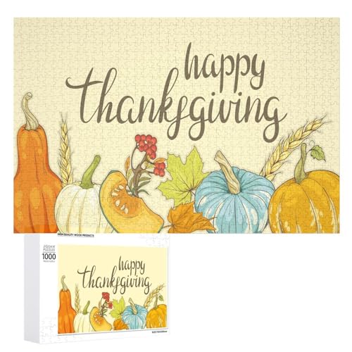 Puzzles für Erwachsene, 1000 Teile, Happy Thanksgiving Puzzle, Spaß, Familie, herausforderndes Puzzle-Spiel Puzzles für Erwachsene, 1000 Teile, Happy Thanksgiving Puzzle, Spaß, Familie, herausforderndes Puzzle-Spiel von Niapessel