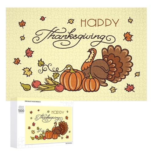 Puzzles für Erwachsene, 1000 Teile, Happy Thanksgiving Truthahn-Puzzle, Spaß, Familie, herausforderndes Puzzle-Spiel Puzzles für Erwachsene, 1000 Teile, Happy Thanksgiving Truthahn-Puzzle, Spaß, Familie, herausforderndes Puzzle-Spiel von Niapessel