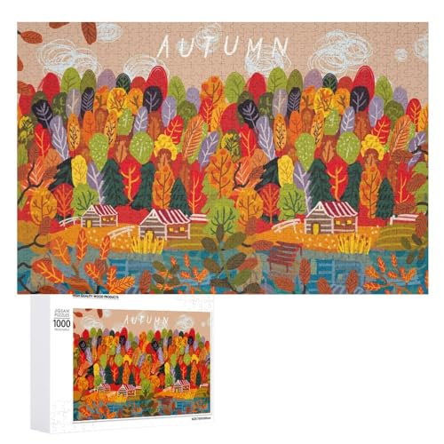 Puzzles für Erwachsene, 1000 Teile, Herbstbäume, Waldlandschaft, Puzzle, Spaß, Familie, herausforderndes Puzzle-Spiel Puzzles für Erwachsene, 1000 Teile, Herbstbäume, Waldlandschaft, Puzzle, Spaß, Familie, herausforderndes Puzzle-Spiel von Niapessel
