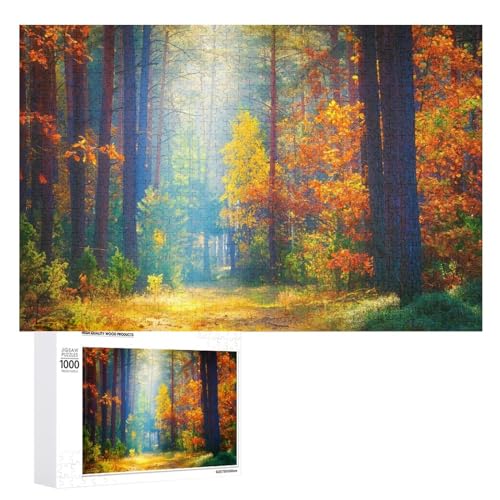 Puzzles für Erwachsene, 1000 Teile, Herbstwald, Sonnenlicht, Puzzle, Spaß, Familie, herausforderndes Puzzle-Spiel Puzzles für Erwachsene, 1000 Teile, Herbstwald, Sonnenlicht, Puzzle, Spaß, Familie, herausforderndes Puzzle-Spiel von Niapessel