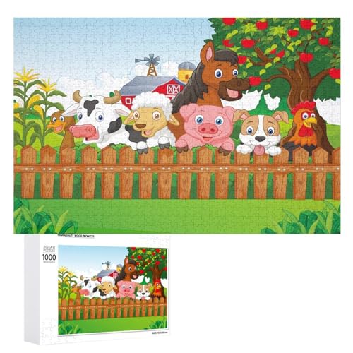 Puzzles für Erwachsene, 1000 Teile, Kollektion Bauernhoftiere, Puzzle, Spaß, Familie, herausfordernde Puzzle-Spiel von Niapessel
