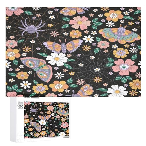 Puzzles für Erwachsene, 1000 Teile, Retro, Halloween, Schmetterling, Blume, Puzzle, Spaß, Familie, herausforderndes Puzzle-Spiel Puzzles für Erwachsene, 1000 Teile, Retro, Halloween, Schmetterling, Blume, Puzzle, Spaß, Familie, herausforderndes Puzzle-Spiel von Niapessel