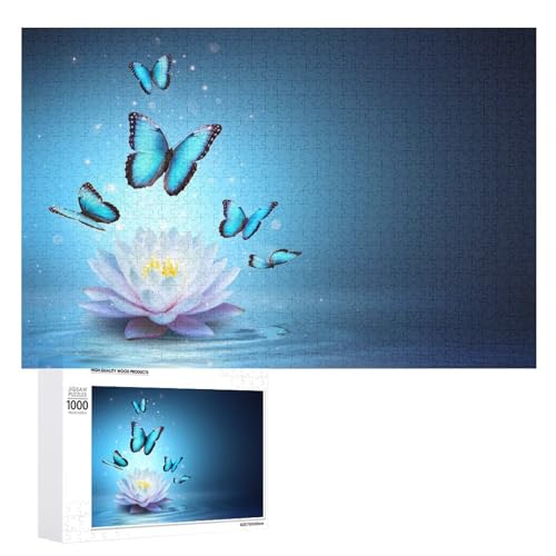 Puzzles für Erwachsene, 1000 Teile, Schmetterlinge Wasserlilie im Wasser, Puzzle, Spaß, Familie, herausforderndes Puzzle-Spiel Puzzles für Erwachsene, 1000 Teile, Schmetterlinge Wasserlilie im Wasser, Puzzle, Spaß, Familie, herausforderndes Puzzle-Spiel von Niapessel