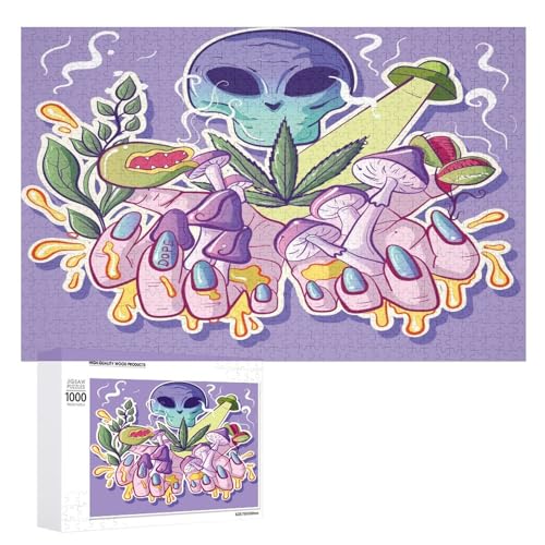 Puzzles für Erwachsene, 1000 Teile, Trippy-Pilze, Aliens, Puzzle, Spaß, Familie, herausforderndes Puzzle-Spiel Puzzles für Erwachsene, 1000 Teile, Trippy-Pilze, Aliens, Puzzle, Spaß, Familie, herausforderndes Puzzle-Spiel von Niapessel