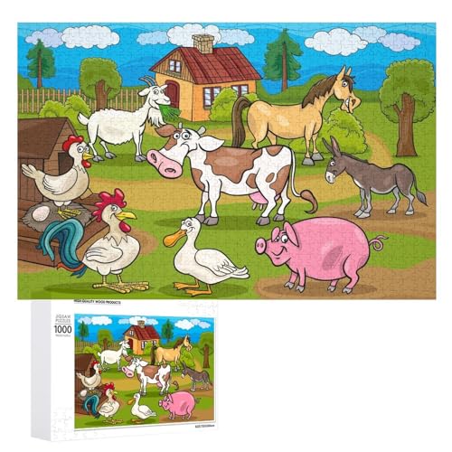 Puzzles für Erwachsene, 1000 Teile, ländliche Bauernhoftiere, Puzzle, Spaß, Familie, herausforderndes Puzzle-Spiel Puzzles für Erwachsene, 1000 Teile, ländliche Bauernhoftiere, Puzzle, Spaß, Familie, herausforderndes Puzzle-Spiel von Niapessel
