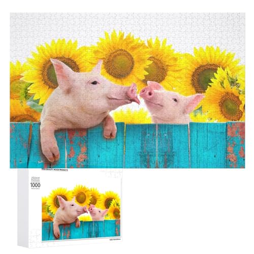 Puzzles für Erwachsene, 1000 Teile, lustiges Schwein, niedliches Tier-Puzzle, lustiges Familien-Puzzle-Spiel von Niapessel