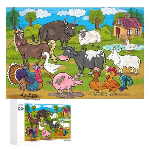 Puzzles für Erwachsene, 1000 Teile, niedliche Bauernhoftiere, Puzzle, Spaß, Familie, herausforderndes Puzzle-Spiel Puzzles für Erwachsene, 1000 Teile, niedliche Bauernhoftiere, Puzzle, Spaß, Familie, herausforderndes Puzzle-Spiel von Niapessel