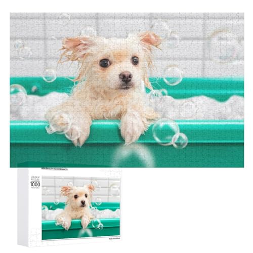 Puzzles für Erwachsene, 1000 Teile, niedliches Hundebad-Puzzle, Spaß, Familie, herausforderndes Puzzle-Spiel Puzzles für Erwachsene, 1000 Teile, niedliches Hundebad-Puzzle, Spaß, Familie, herausforderndes Puzzle-Spiel von Niapessel
