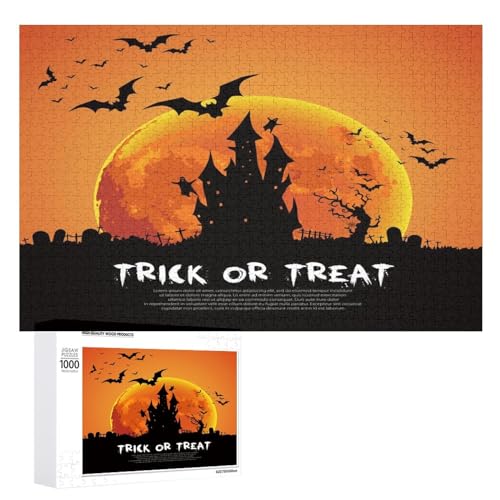 Puzzles für Erwachsene 1000 Teile, Halloween Trick or Treat Jigsaw Puzzle Spaß Familie Herausfordernde Puzzles Puzzlespiel von Niapessel