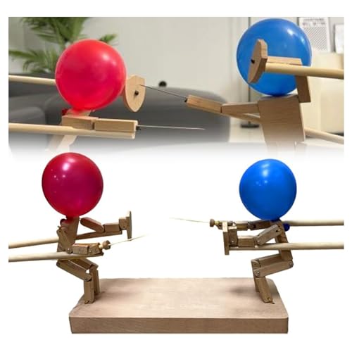 Balloon Bamboo Man Battle – 2024 Handgefertigte Holzzaunpuppen, Holz-Bots-Kampfspiel für 2 Spieler, rasanter Ballonkampf, Luftballon-Party-Spiele – lustig und spannend (30 x 3 mm) von Niblido