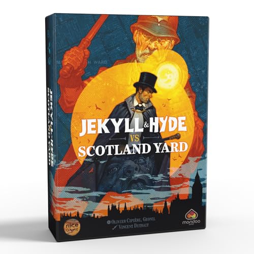 Nice Game Publishing Jekyll & Hyde vs. Scotland Yard - Kartenspiel - 2 Spieler - Ab 10+ Jahre - Stichspiel - Brettspiel - Kooperativ - 20 Minuten - Ideal als Mitbringspiel, Reisespiel & Geschenk von Nice Game Publishing