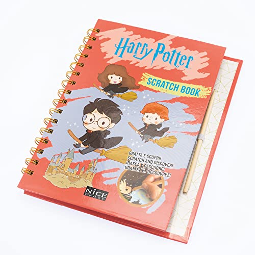 Nice Group 21109 Harry Potter Scratch Book, Cartoon-Zeichnungen zum Entdecken und Seiten zum Schreiben, Multicolor, Taglia Unica von Nice Group