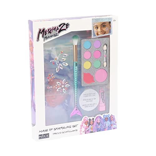 Nice Group 27004 Mermaze Sirena Shiny Set-Make-up, Lidschatten, Lipgloss und Edelstein-Aufkleber für Mädchen Meerjungfrau von Nice Group