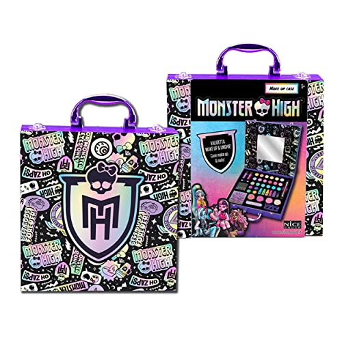 Nice Group - Monster High Make Up Case, Make-up-Koffer für Kinder mit Spiegel, Lidschatten, Nagellack, Lippenglanz von Nice Group