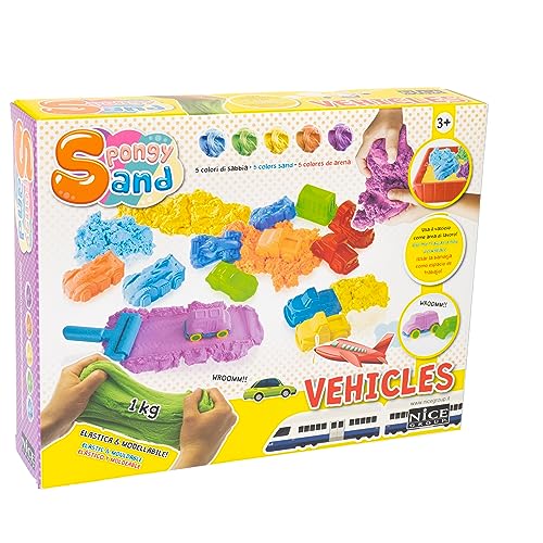 Nice Group - Spongy Sand Transportfahrzeuge, buntes Sand-Set mit 4 Formen aus Transportstücken und 2 Autoformen, mehrfarbig, Einheitsgröße, 91007 Nice Group - Spongy Sand Transportfahrzeuge, buntes Sand-Set mit 4 Formen aus Transportstücken und 2 Autoformen, mehrfarbig, Einheitsgröße, 91007 von Nice Group