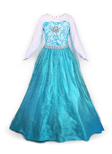 Nice Sport Kleid für kleine Mädchen, Motiv: Prinzessin Elsa, Langarm Gr. 6-7 Jahre , blau Nice Sport Kleid für kleine Mädchen, Motiv: Prinzessin Elsa, Langarm Gr. 6-7 Jahre , blau von Nice Sport