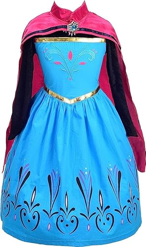 Frozen Anna Kostüm für Mädchen: Prinzessinnenkleid für Geburtstag, Anna Thema, Geschenkidee, Verkleidung (160 (8-9 Jahre)) von Nice sport