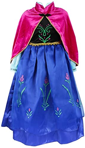 Kleid für Kinder, Prinzessin Anna Die Eiskönigin, Cosplay, Kostüm, Geschenk, Geburtstag/Weihnachten/Karneval/Halloween (130 (5 Jahre-6 Jahre)) von Nice sport
