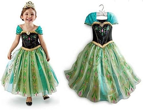 Kleid für Kinder, Prinzessin Anna Die Eiskönigin, Cosplay, Kostüm, Geschenk, Geburtstag/Weihnachten/Karneval/Halloween (160 (8 Jahre-9 Jahre)) von Nice sport