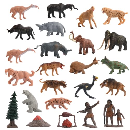 NiceLand 24 Stück Prähistorisches Spielzeug Miniatur Tierfigur Dinosaurier Spielzeug Set Dino Figuren Spielset und Spielzeugset mit Primitiven Menschlichen Modellen für Kinder NiceLand 24 Stück Prähistorisches Spielzeug Miniatur Tierfigur Dinosaurier Spielzeug Set Dino Figuren Spielset und Spielzeugset mit Primitiven Menschlichen Modellen für Kinder von NiceLand