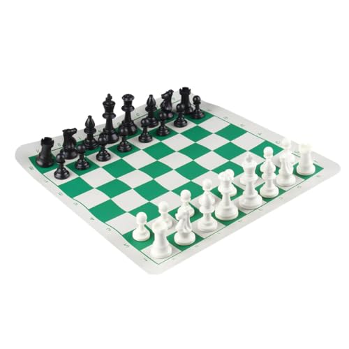 Nicear Turnierschachmatte, tragbares Schachbrett aus Pu-Leder zum Aufrollen, Schachbrett zum Aufrollen, leicht und rutschfest Nicear Turnierschachmatte, tragbares Schachbrett aus Pu-Leder zum Aufrollen, Schachbrett zum Aufrollen, leicht und rutschfest von Nicear