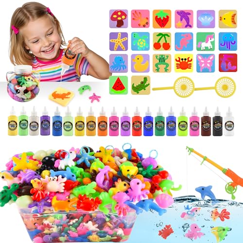 Nicella Magisches Wasserelfenspielzeug-Set, Wasser-Haustiere, Aqua-Wassergel mit 20 magischen Gelen und 20 Formen, DIY Squishy-Maker-Set, Sommer-Bastelarbeiten, Machen Sie Ihre eigenen Squishies von Nicella