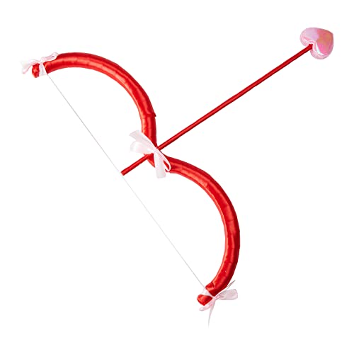 Niceyoeuk Amor Bogen Pfeil Set Valentinstag Rot Amor Kostüm Cosplay Zubehör Foto Requisiten Halloween Party Performance Supplies für Erwachsene Kinder (Rot, Einheitsgröße) von Niceyoeuk