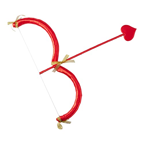 Niceyoeuk Amor Bogen Pfeil Set Valentinstag Rot Amor Kostüm Cosplay Zubehör Foto Requisiten Halloween Party Performance Supplies für Erwachsene Kinder (Reinrot, Einheitsgröße) von Niceyoeuk