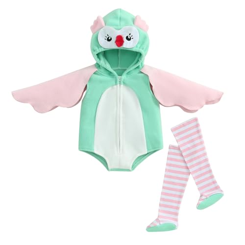 Niceyoeuk Baby Halloween Cosplay Costume Animal Fruit Sleeveless Hood Zipper Romper + Long Socks Outfit (11, 6-12 Months) von Niceyoeuk