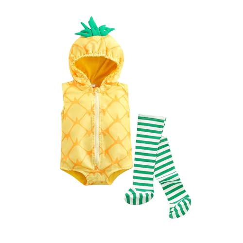 Niceyoeuk Babyjungen, mädchen, kapuzenlose kapuzen und strümpfe tragen halloween kostüm (B-Yellow Pineapple, 0-6 Months) von Niceyoeuk