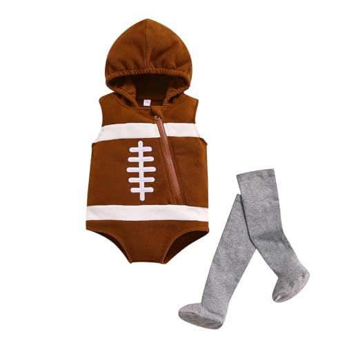 Niceyoeuk Babyjungen, mädchen, kapuzenlose kapuzen und strümpfe tragen halloween kostüm (D-Brown Rugby, 12-18 Months) von Niceyoeuk