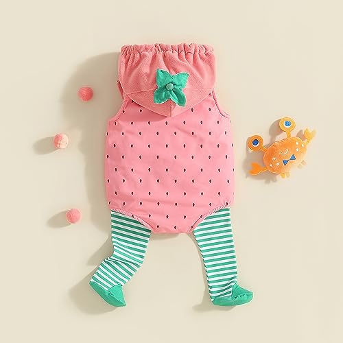 Niceyoeuk Babyjungen, mädchen, kapuzenlose kapuzen und strümpfe tragen halloween kostüm (F-Pink Strawberries, 0-6 Months) von Niceyoeuk