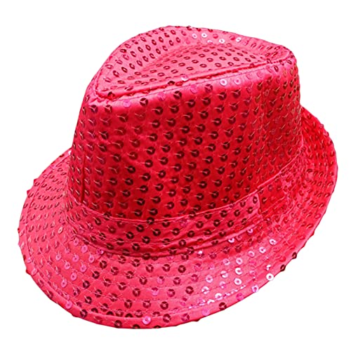 Niceyoeuk Damen-Jazzhut mit Pailletten, glitzernde Pailletten, dekoriert, Bühnenhüte, Tanzaufführung, Party, Urlaub, Weihnachten, Halloween, Rosenrot, Einheitsgröße Niceyoeuk Damen-Jazzhut mit Pailletten, glitzernde Pailletten, dekoriert, Bühnenhüte, Tanzaufführung, Party, Urlaub, Weihnachten, Halloween, Rosenrot, Einheitsgröße von Niceyoeuk