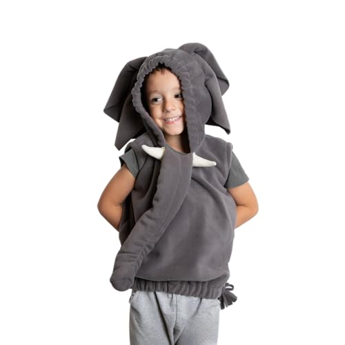 Niceyoeuk Kinderkostüm mit Tiermotiv, kurzärmelig, Kapuzenpullover, Top, Halloween, Bühnenkleidung (Schwarz, 130) von Niceyoeuk