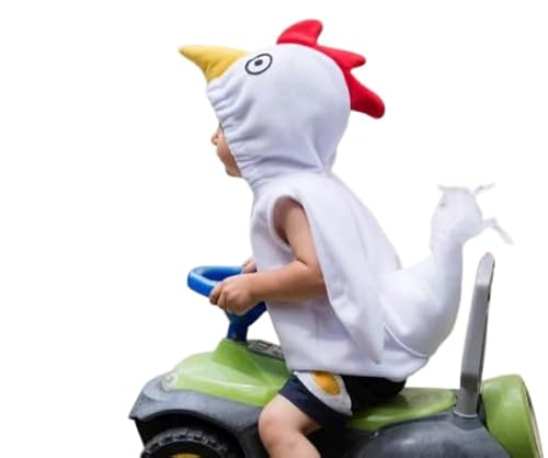 Niceyoeuk Kinderkostüm mit Tiermotiv, kurzärmelig, Kapuzenpullover, Top, Halloween, Bühnenkleidung (weiß, 80) von Niceyoeuk
