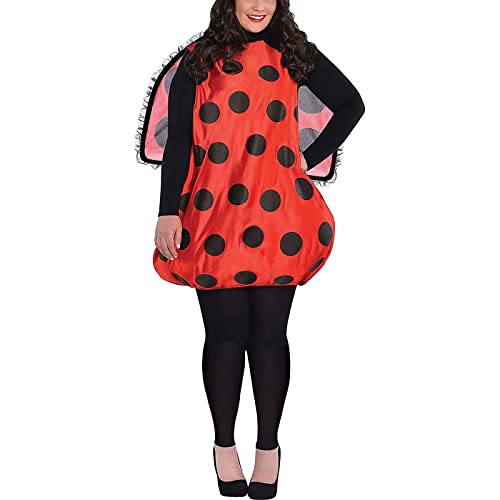 Niceyoeuk Marienkäfer-Kostüm für Erwachsene und Kinder, Marienkäfer-Kostüm, Kleid mit Stirnband und Flügeln für Halloween, Festival, Party (rotes Kind, 120) von Niceyoeuk