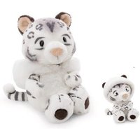 NICI 62411 - Wild Winter, Schneeleopard Eleni Snowbell, mit Hoodie, Schlenker, Plüsch, 20 cm, GREEN von Nici GmbH