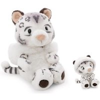 NICI 62416 - Wild Winter, Schneeleopard Eleni Snowbell, mit Hoodie, Schlenker, Plüsch, 25 cm, GREEN von Nici GmbH