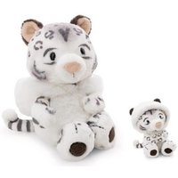 NICI 62421 - Wild Winter, Schneeleopard Eleni Snowbell, mit Hoodie, Schlenker, Plüsch, 35 cm, GREEN von Nici GmbH
