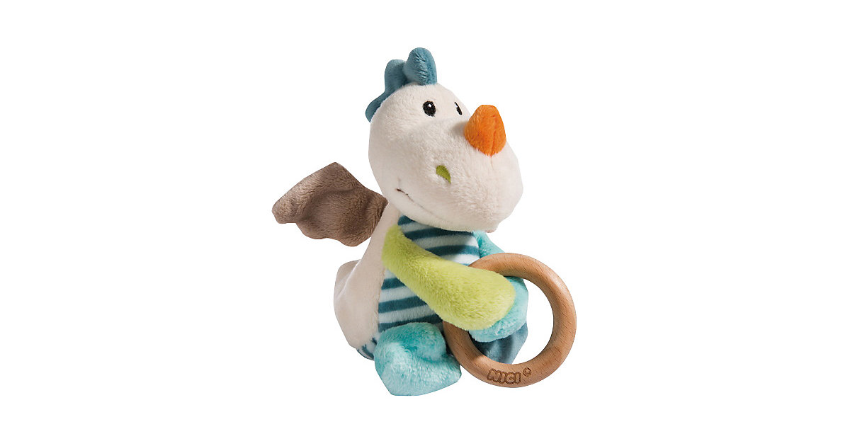 Greifling Drache Dragilu 15cm mit Holzring und Glocke (43705) von Nici