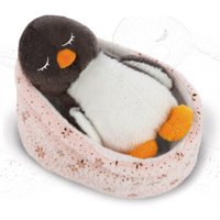 NICI 48356 Pinguin Noshy 12 cm schlafend im Körbchen GREEN von Nici