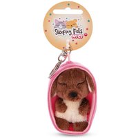 NICI 48832 Schlüsselanhänger Sleeping Pets Hund 8cm braun von Nici