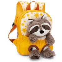 NICI 49846 Rucksack mit Plüschtier 21 x 26 cm Waschbär 25 cm gelb von Nici