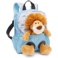 NICI 49848 Rucksack mit Plüschtier 21 x 26 cm Löwe 25 cm hellblau von Nici