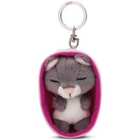 NICI 49989 Schlüsselanhänger Sleeping Pets Katze grau 8 cm von Nici